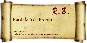 Rostási Barna névjegykártya